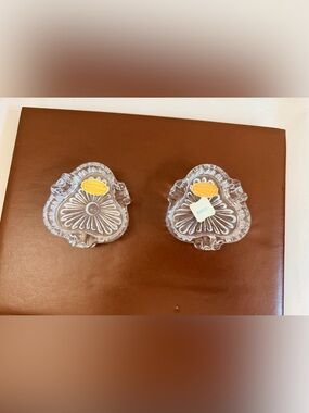 Vintage West Germany Lead Crystal Ashtrays Set of 2 24% PbO Genuine Crystal NOS